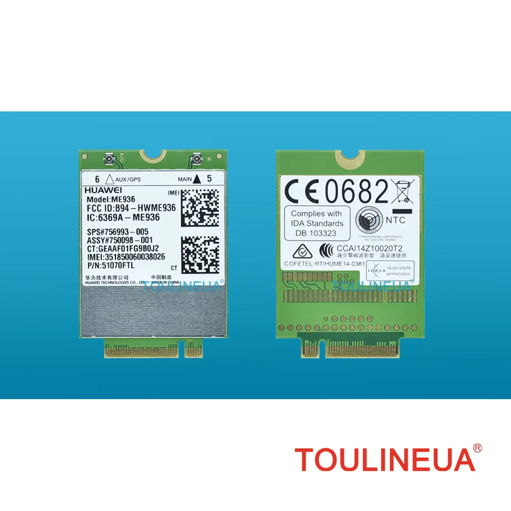 Совершенно новый Huawei ME936 lt4110 SPS 756993-005 4G NGFF M.2 FDD-LTE WCDMA/HSDPA/HSUPA/HSPA + WWAN сетевая карта для
