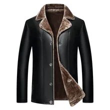 

NEW 2022 Mens Thick Leather Jackets Male Fashion Jackets Faux Fur Collar Windproof Warm Coats Man Brand Clothing Winter Autumn