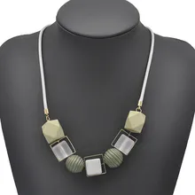 Цветные деревянные бусины геометрические кулоны женские свитера цепи ожерелье для женщин эффектное ожерелье s& Collares Mujer колье ювелирные изделия