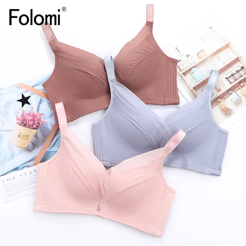 Women Bras Top Full Coverage Mesh Breathable Striped Lace Bralette