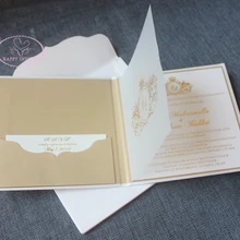 Для некоторых стран/регионов! HI1174 пользовательские твердый переплет свадебные пригласительные открытки с печать золотой фольгой