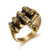 Bague Masque Souriant Asymétrique Rétro 15