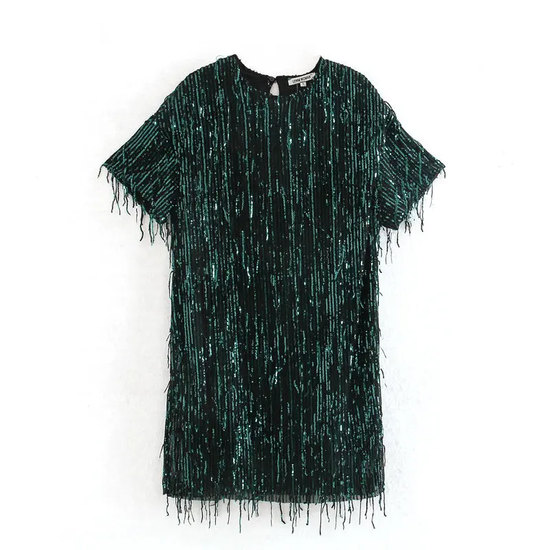 

2020 chun xin Products in Europe And American Style WOMEN'S Dress Tassels Short Sleeve Crew Neck Dress A8ys6620