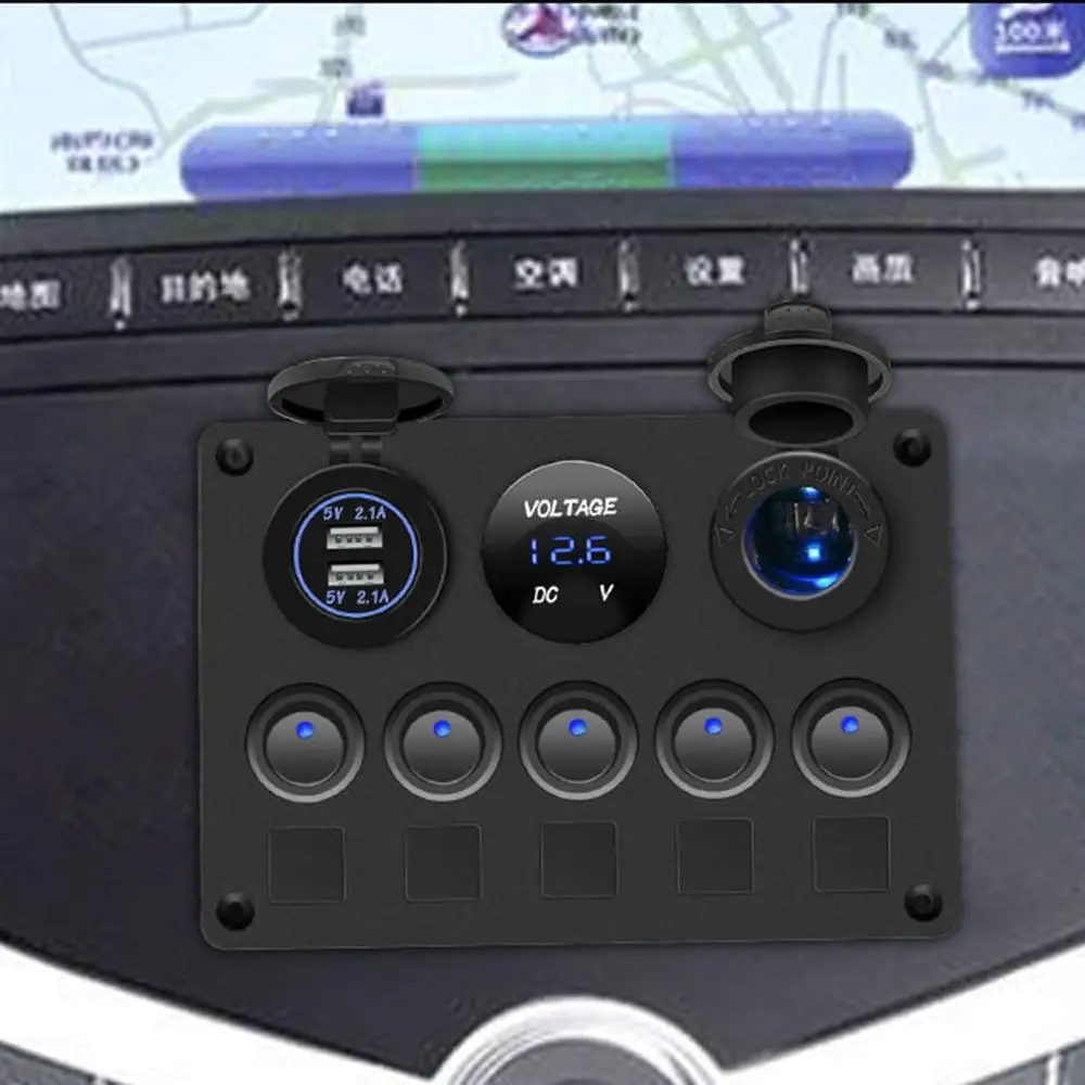 Круглый светильник для яхты+ сигаретный светильник er Seat+ Dual Usb+ комбинированная панель с кнопкой вольтметр