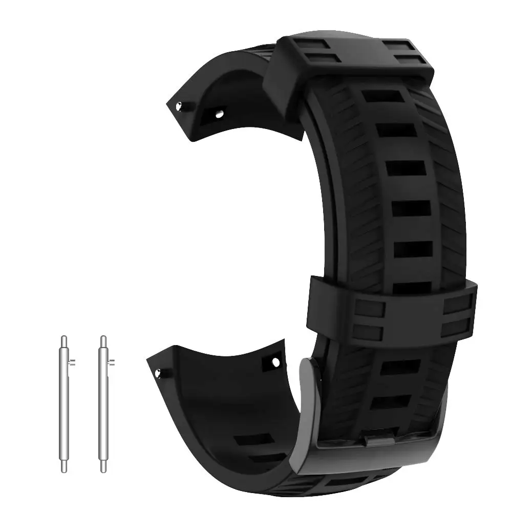 Ktab силиконовый ремешок для часов для Suunto Spartan Sport наручные часы Hr Baro/Suunto9/D5/Траверс браслет для умных часов - Цвет: Черный