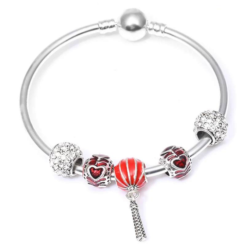 DSZ021 SEIALOY модный серебряный цвет мультфильм Микки Минни Любовь бусины бренд браслеты для женщин бисером Шарм для браслета, украшения в подарок - Окраска металла: DSZ021