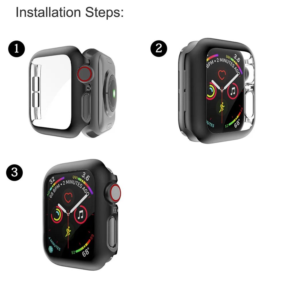 Чехол-пленка для Apple Watch 40 мм, 44 мм, серия 5, 4, защитная пленка для экрана, чехол-бампер для iWatch 44 мм, 40 мм, чехол