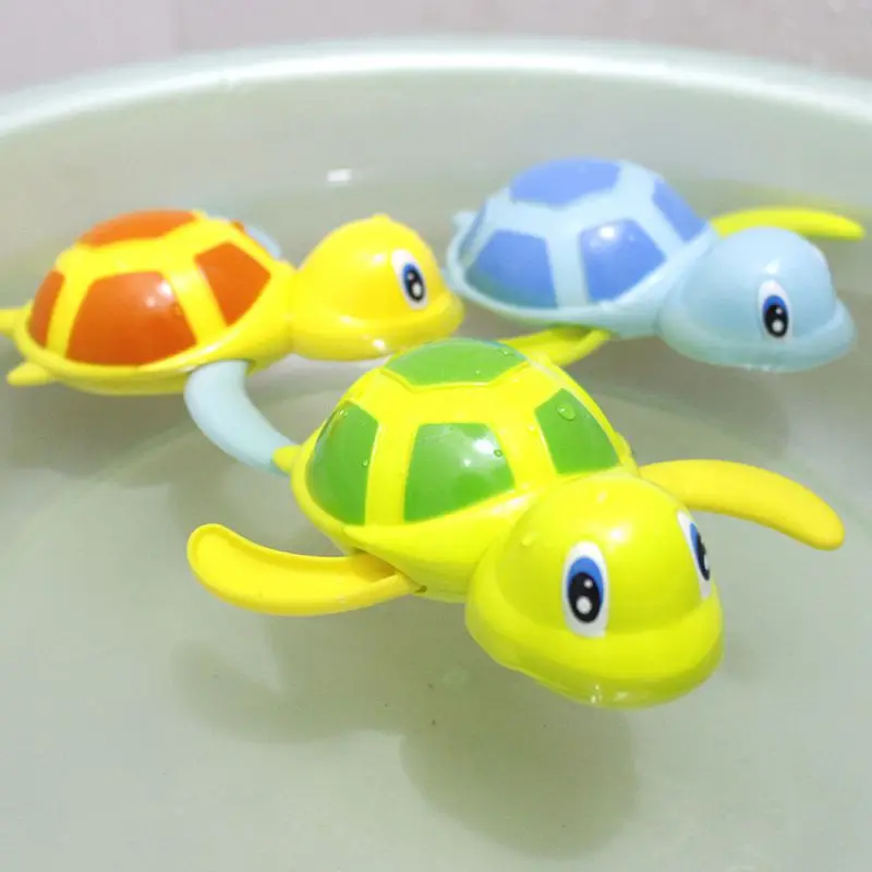 Милые Мультяшные морские животные Черепаха классические водные игрушки Детские Игрушки для ванны детские плавательные черепахи заводные на цепочке детские развивающие пляжные игрушки для купания