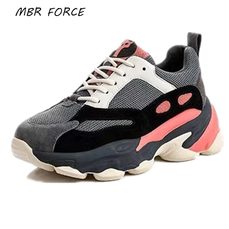 

MBR FORCE Ladies sneakers thick bottom 2020 spring and autumn lace up comfortable breathable vulcanized shoes casual sneakers