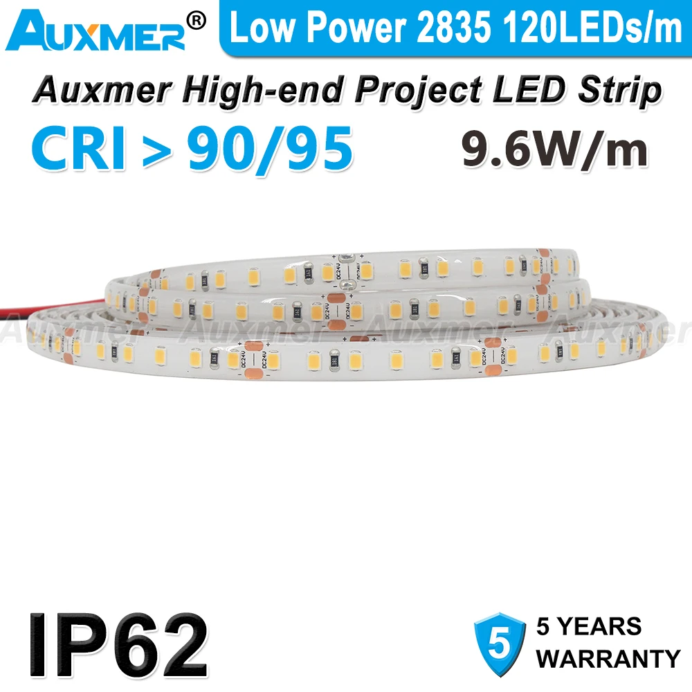 Low Power 2835 120LEDs/m LED Strip IP62 Silicone Waterproof CRI95/90,DC12V/24V 9.6W/m 16.4ft/5m,Dimmable Flexible LED Rope Light 12mm pcb rgb cct led strip 5050 dc12v 24v flexible light rgb white warm white 5 color in 1 led chip 60 led m 5m lot waterproof