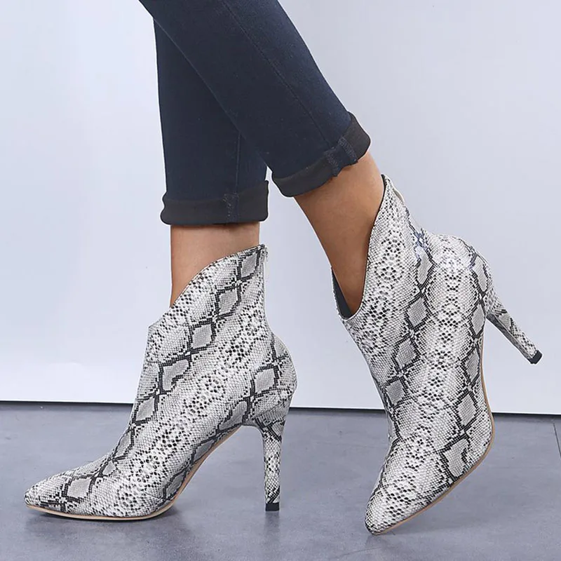 

Women Boots Shoes Woman Ladies Martin High Heels Zip Ladies Boots Autumn Winter Female Big Size snake Lady Shoes Boots For Women