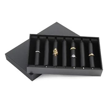

Leather Ring Display Tray Storage Case Showcase Holder Jewelry Box Supplies