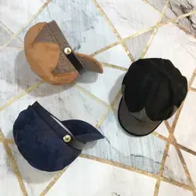 Британский стиль, винтажный берет из искусственной замши в стиле пэчворк, вязаная женская кепка в клетку, Newsboy, 6 панелей, зимняя теплая Кепка с козырьком, темно-синяя шапка DXAA