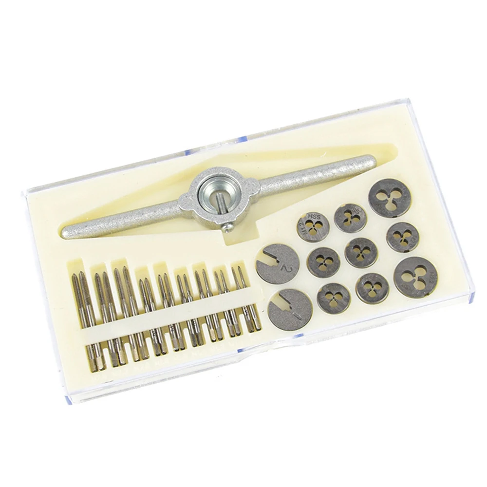 

31Pcs Mini HSS Metric Screw Thread Plugs Taps Dies Set M1-M2.5 Hand Screw Taps Hand Tools