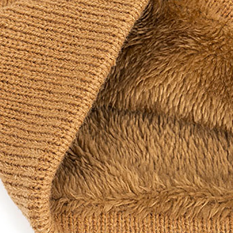 Winter Double-Layer Knit Neck Warmer Windproof Solid Color Super Soft Wild Loop Scarf