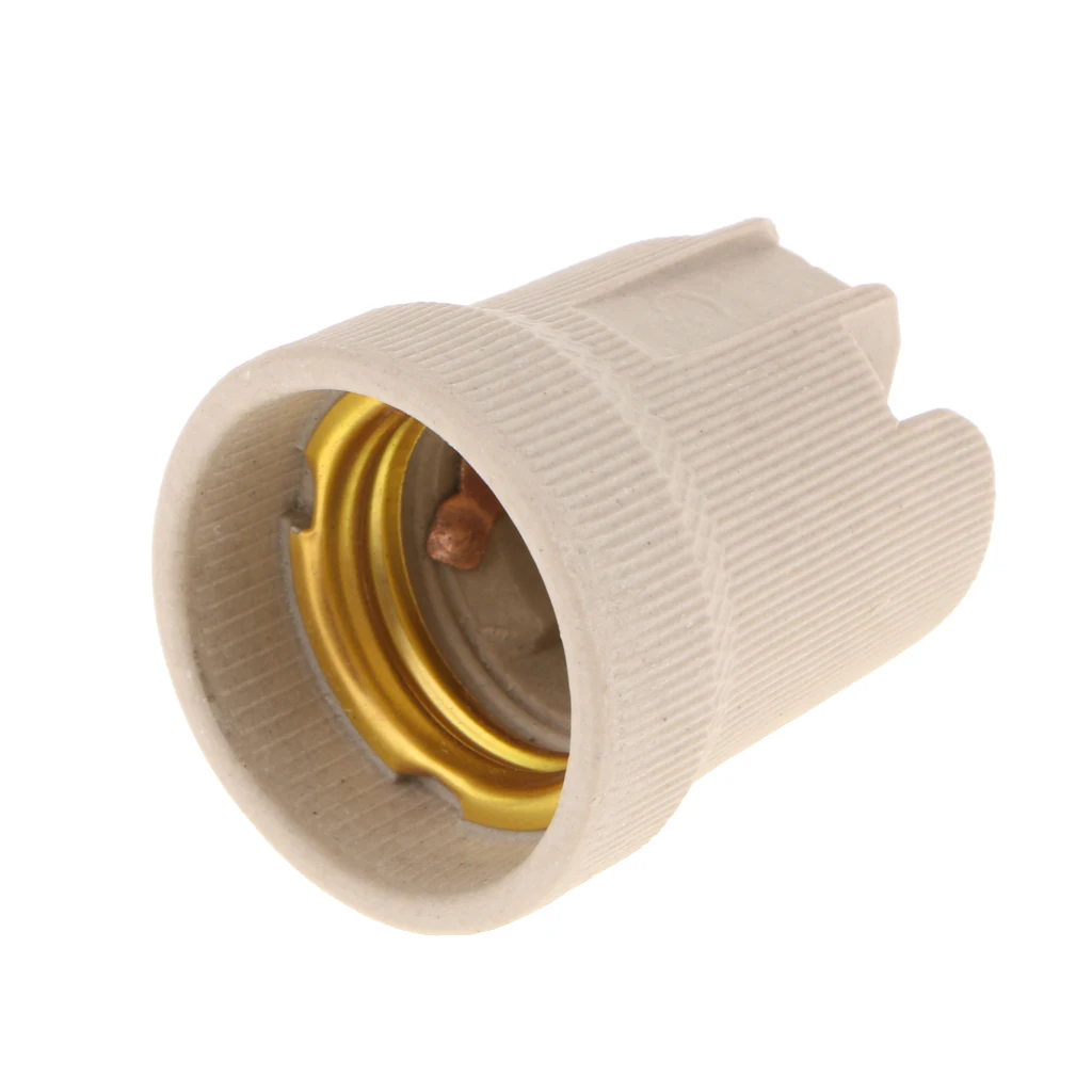 E27 Base Ceramic Lamp Holder Socket for Halogen LED Light Bulb Down Light AC110-220V