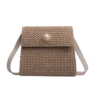 

Weaving Crossbody Bags For Women Summer Beach Bag Ladies Shoulder Messenger Hand Bag Female Travel Hand Bag Khaki