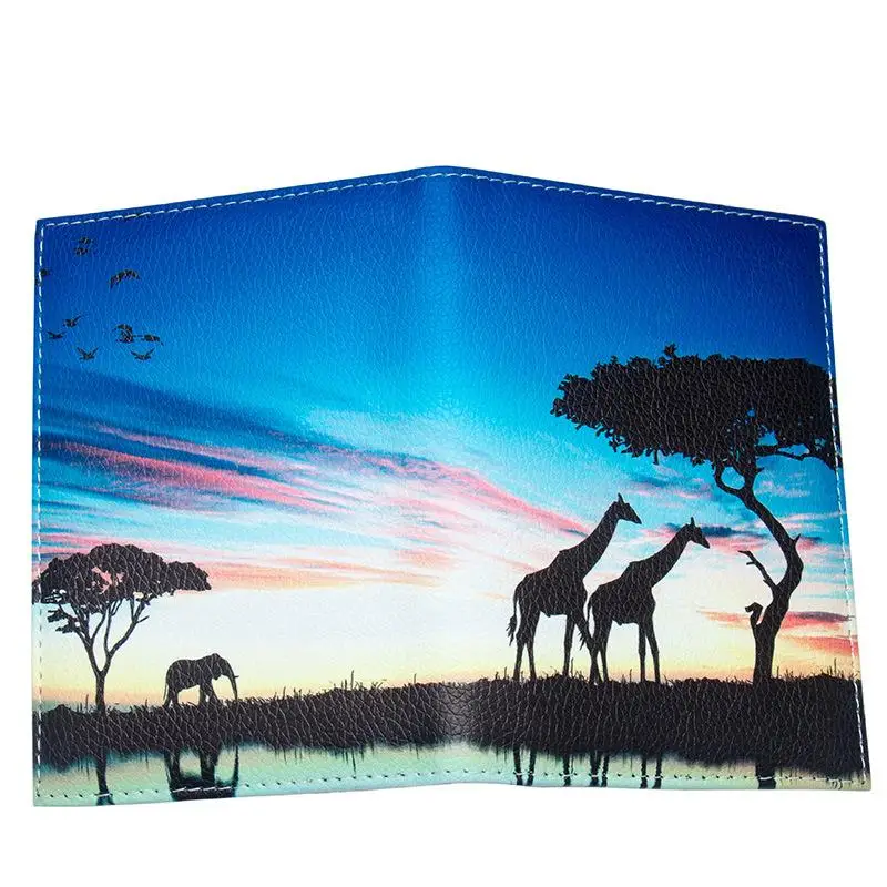 Mcneely City Plane Multifunctional Passport Holder Soft PU Leather Passport Cover With Credit Card holder for All countries