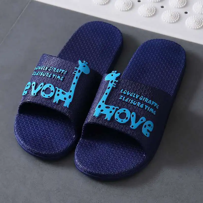 Cartoon love Summer Slippers Women Floor Family Shoes Flip Flops Home Floor Slippers Bathroom Bath Sandal Slippers Women Shoes