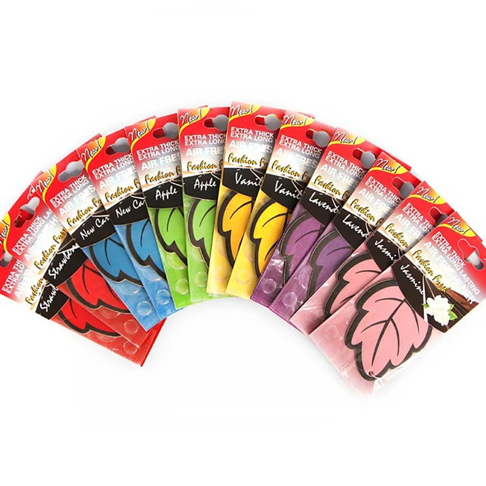 12pcs/lot Car Air Freshener Leaf Shape Paper Hanging Perfume Car  Accessories Interior Women Cute Freshener Ambientador Coche - Air Freshener  - AliExpress