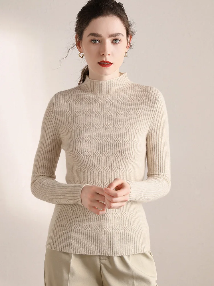 Водолазка с длинными рукавами осенне-зимний свитер Женский вязаный джемпер