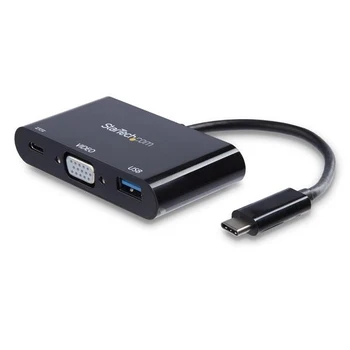 

StarTech.com USB-C to VGA Multifunction Adapter with Power Delivery and USB-A Port, Wired, USB 3.2 Gen 1 (3.1 Gen 1) Type-C, 60