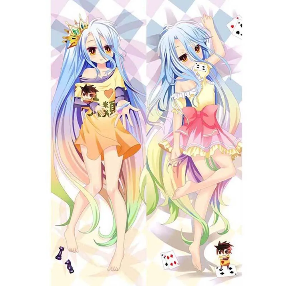 Новый японский крутой наволочка с аниме NO GAME LIFE Shiro Throw Otaku Dakimakura подарок