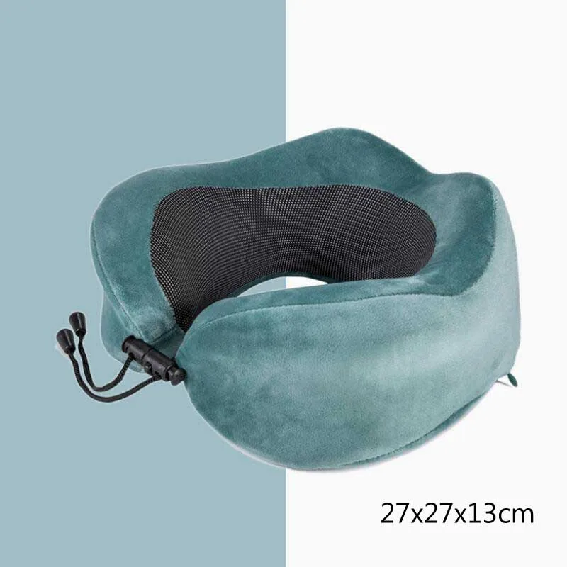 light blue style C Подушка с эффектом памяти для путешествий, для шеи, удобная, медленная, отскок, u-образная, воздушная подушка для защиты шеи, подушка для головы - Цвет: light blue style C