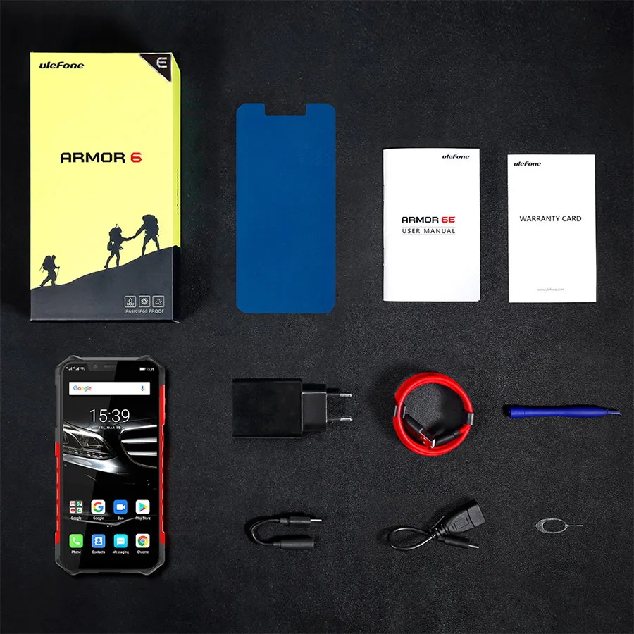 Ulefone Armor 6E Android 9,0 6," IP68 Водонепроницаемый Helio P70 4G+ 64G распознавание лица NFC Беспроводная зарядка прочный мобильный телефон