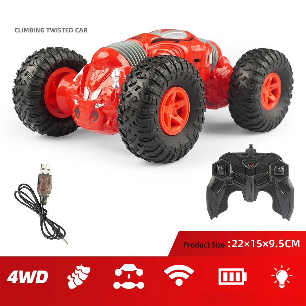 4WD радиоуправляемые машинки 2,4G, радиоуправляемые игрушки, багги, скалолазание, потолок, скалолазание через стену, радиоуправляемая игрушка, модель автомобиля, подарок для детей - Color: Red