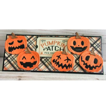 

5 Pcs Scary Pumpkin Metal Cutting Dies Halloween Doll Stencil For DIY Scrapbooking Card Craft Decorative Embossing 2020