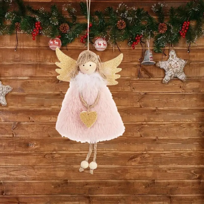 Рождественский милый Шелковый плюшевый Ангел Кукла Рождественская елка украшения Noel Декор Рождественское украшение для дома детские подарки на год