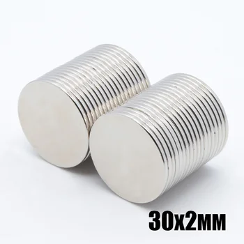

10pcs 30x2 mm Dia super strong magnet N35 round rare earth NdFeB magnet disc 30*2mm the strongest permanent power magnet