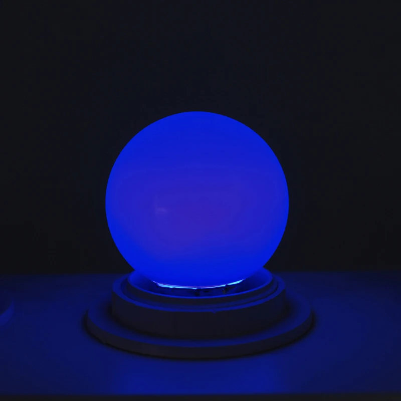 Promotion! 2 Pcs E27 Led Bulbs- E27 1W Pe Frosted Led Globe Colorful White/Red/Green/Blue/Yellow Lamp 220V(Blue& Red