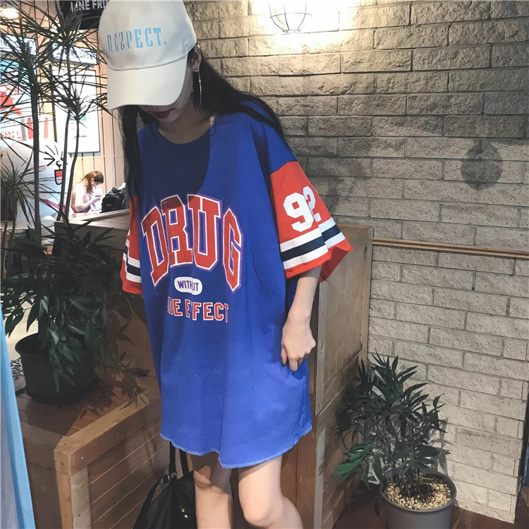 Модная ночнушка больших размеров, d, женская летняя одежда, BF Wind Harajuku, платье для сна, Хлопковая пижама с буквенным принтом для молодых девушек