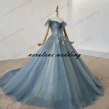 

Real Images Prom Dress Off the Shoulder Sweep Train Lace Appliques Pageant Prom Party Gowns For Sweet 15 Girl