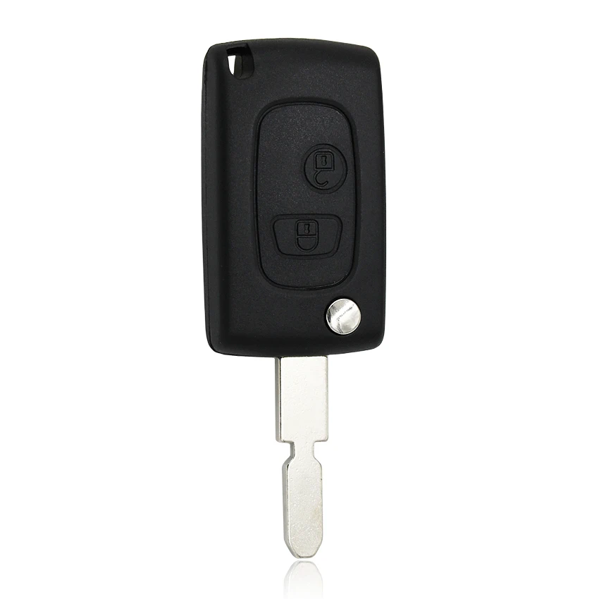 2 Buttons modified Flip Remote Key Shell case fob for Peugeot 406 with uncut NE78 blade