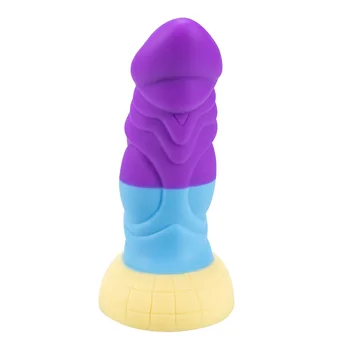 Rainbow Colors Anal Butt Plug Dildo Liquid Silicone Vagina Stimulator Anus Expansion Prostate Massager Sex Toys For Woman Men 2