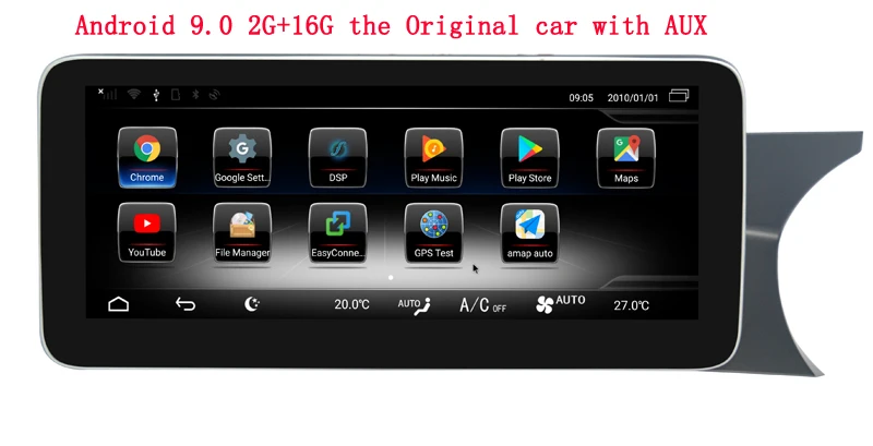 Android 9,0 Автомобильный мультимедийный плеер для Mercedes benz W204 C180 C200 2011 2012 2013 правое вождение автомобиля аудио стерео 4+ 32G - Цвет: 2G RAM 16 ROM