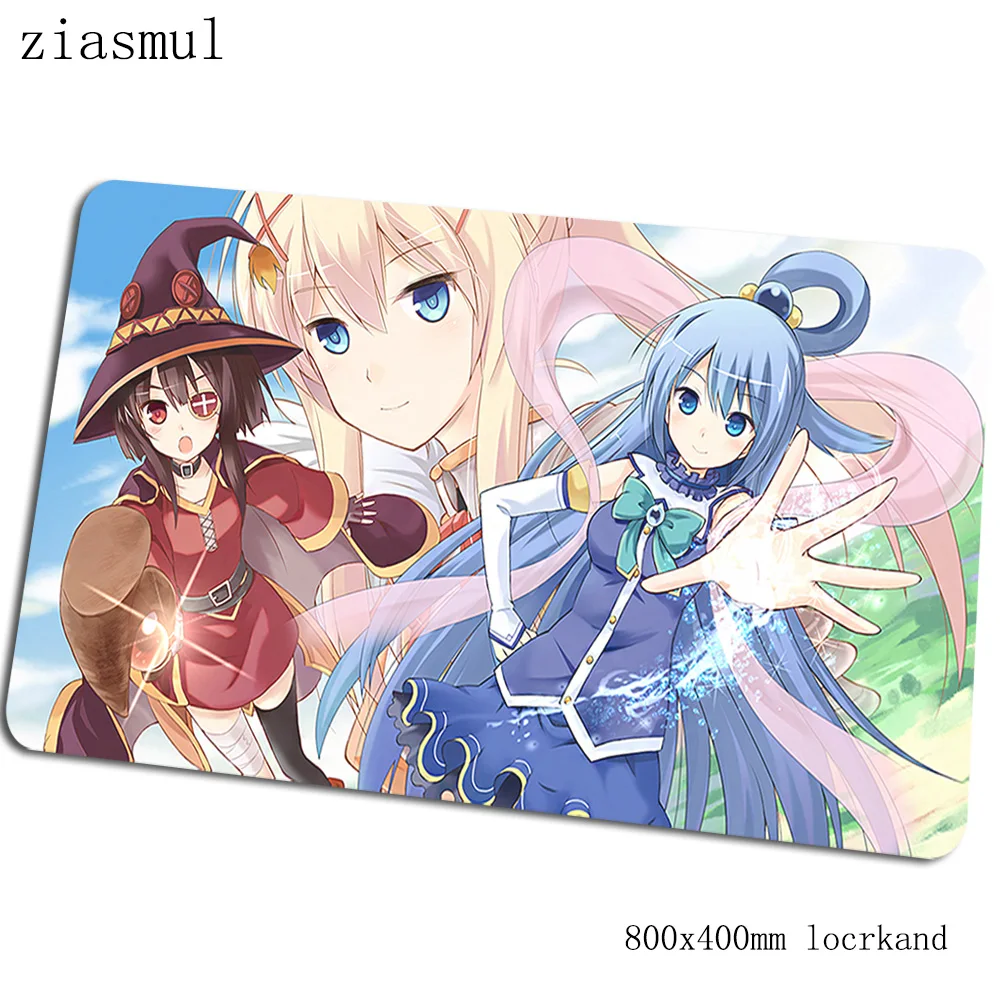 Megumin коврик для мыши 80x40 см игровой коврик для мыши с изображением аниме Натуральный каучук офисный ноутбук с алюминиевым корпусом стол коврик Kawaii padmouse игры pc gamer коврики - Цвет: Size 800x400x2mm