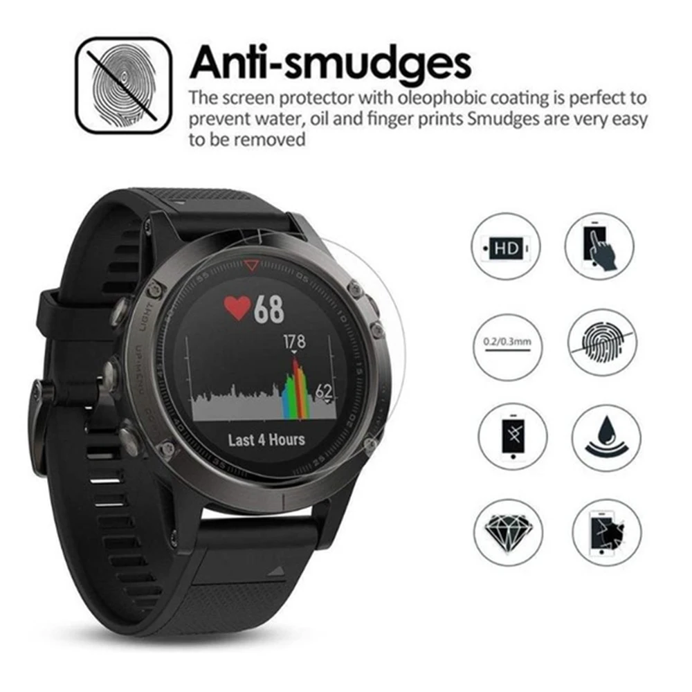 Защитный кожаный чехол для наручных gps-часов Garmin Fenix 5x, 5S Plus/iPhone 6 S/6X6 Pro ультрачеткое закаленное защитный из стеклянной пленки Премиум Экран протектор смотреть фильм