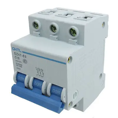 AC 240 V/415 V Номинальный ток 16A переменного тока 3-полюсный миниатюрный автоматический выключатель