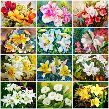 

Evershine 5D DIY Diamond Painting Flower Full Square Round Diamond Embroidery Lily Cross Stitch Rhinestone Pictures Home Decor