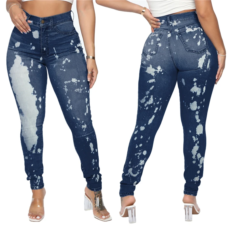 

Новинка Весна 2021, облегающие эластичные джинсы, женские модные повседневные брюки-карандаш большого размера 3XL, джинсовые брюки Ddlg