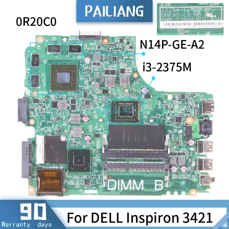 

Справочная информация для DELL Inspiron 3421 12204-1 0R20C0 SR0U4, материнская плата ноутбука, материнская плата DDR3, протестирована в порядке