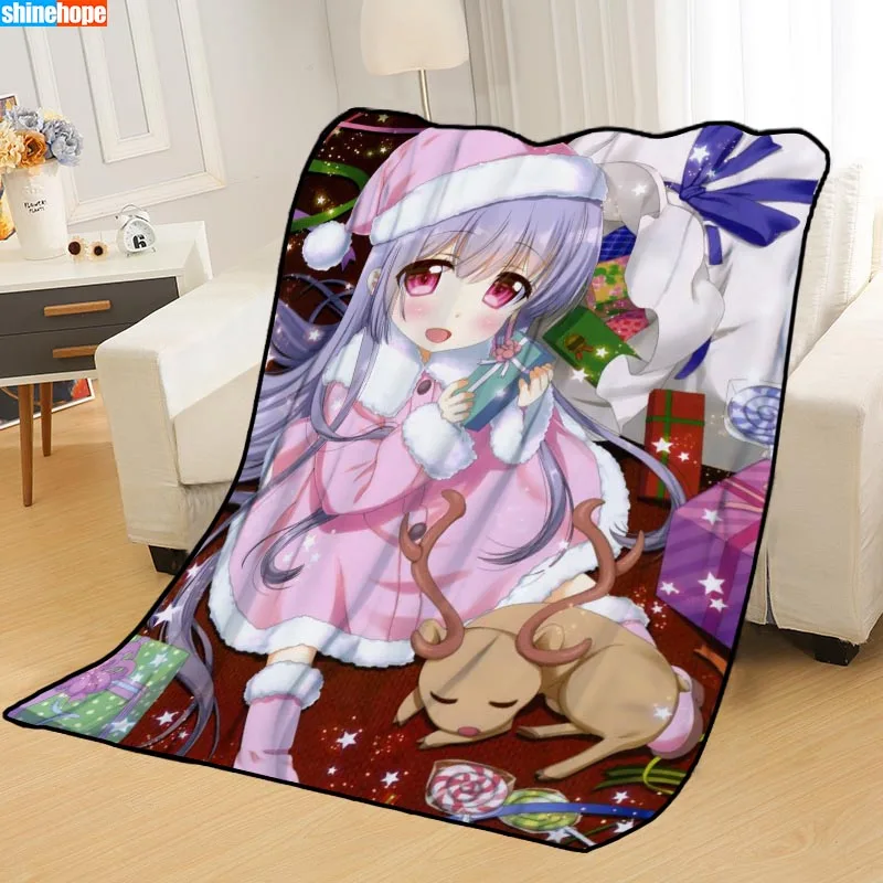 На заказ Аниме Merry Christmas Одеяла Пледы одеяло мягкое одеяло летнее одеяло аниме одеяло путешествия одеяло - Цвет: Blanket 2