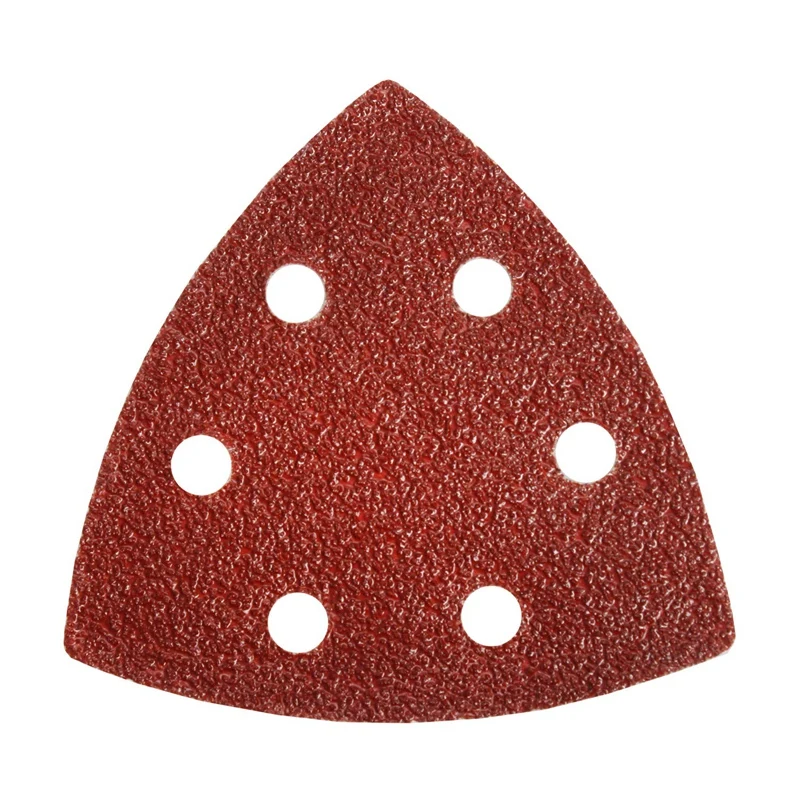 100 Pieces 6 Hole Hook Triangle Sander Sandpaper Sanding Paper Assorted 4 Grits For Power Random Track Sanders