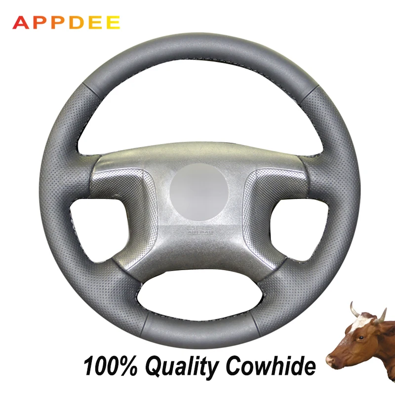 APPDEE черная натуральная кожа DIY чехол рулевого колеса автомобиля для Mitsubishi Pajero 2004 2005 2006 2007 2008 2009 2010