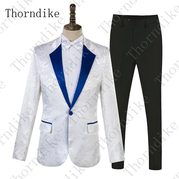 suits 10 Thorndike новое поступление черный мужской Выпускной Свадебная вечеринка смокинги Модные мужские с цветочным принтом костюм жениха 2 шт Slim Fit мужской костюм - Цвет: suits 10