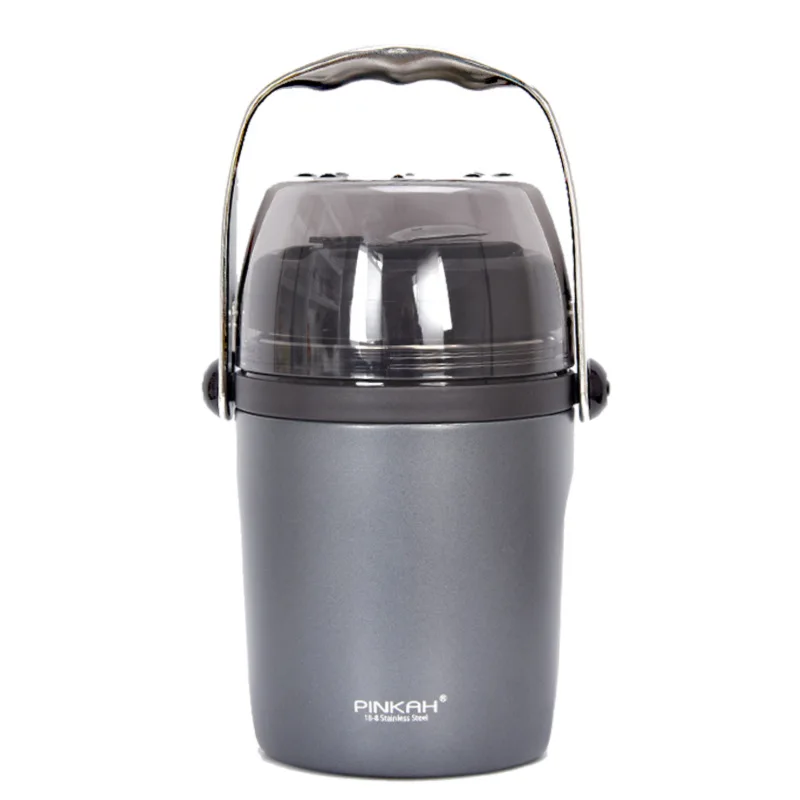 

Large-capacity Bento Box Stainless Steel Pot Three-layer Vacuum Insulated Lunch Box Outdoor Portable Insulated Barrel